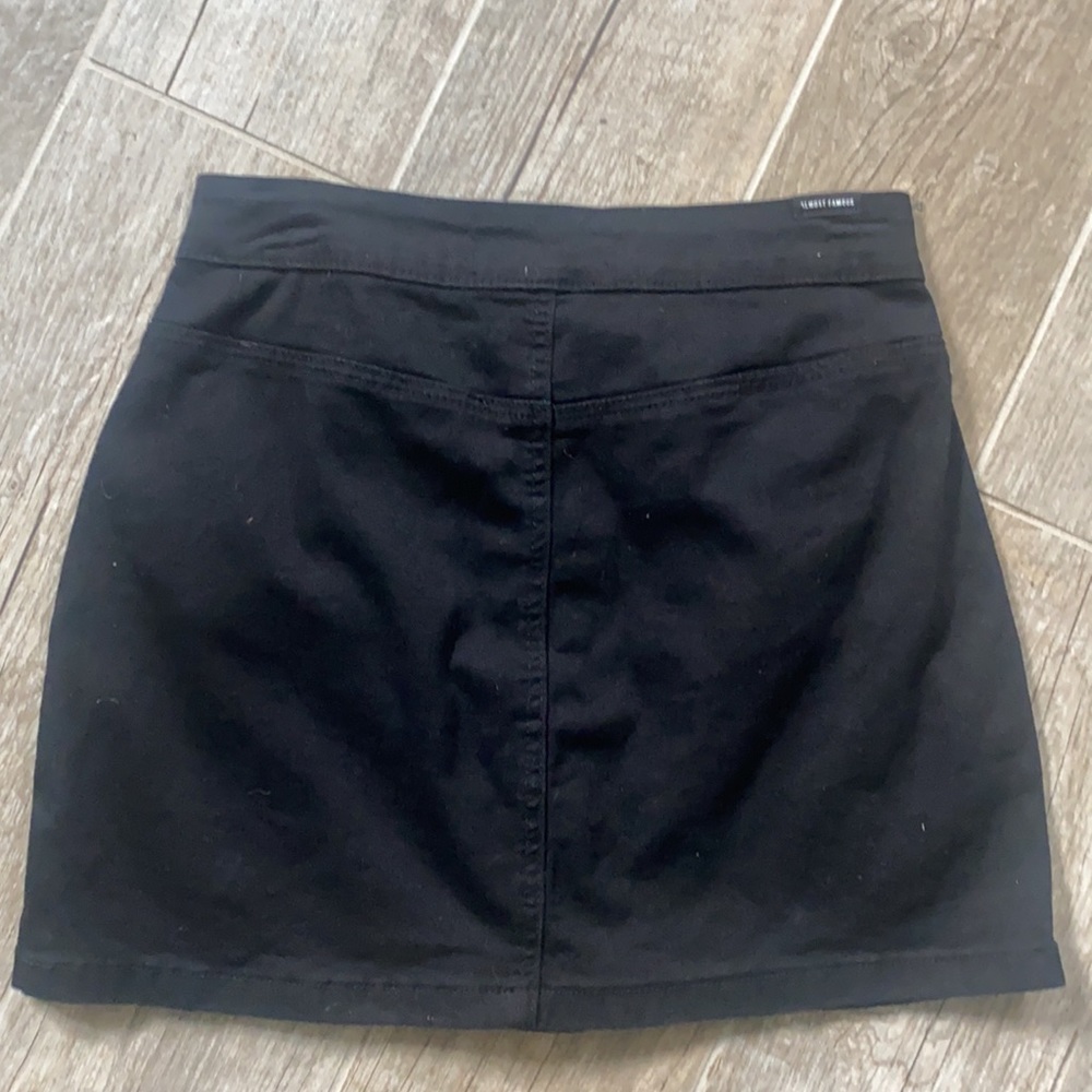 Almost Famous Black Denim Button Down Mini Skirt - Picture 3 of 8